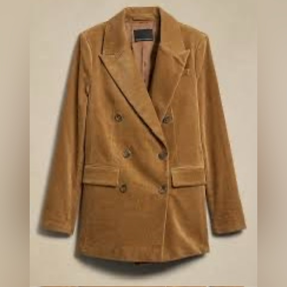 Banana Republic Rivoli oversized caramel corduroy blazer, women's size 12, NWT